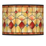 Tiffany-Style Reds Drum Lamp Shade 13.5x13.5x10 (Spider)