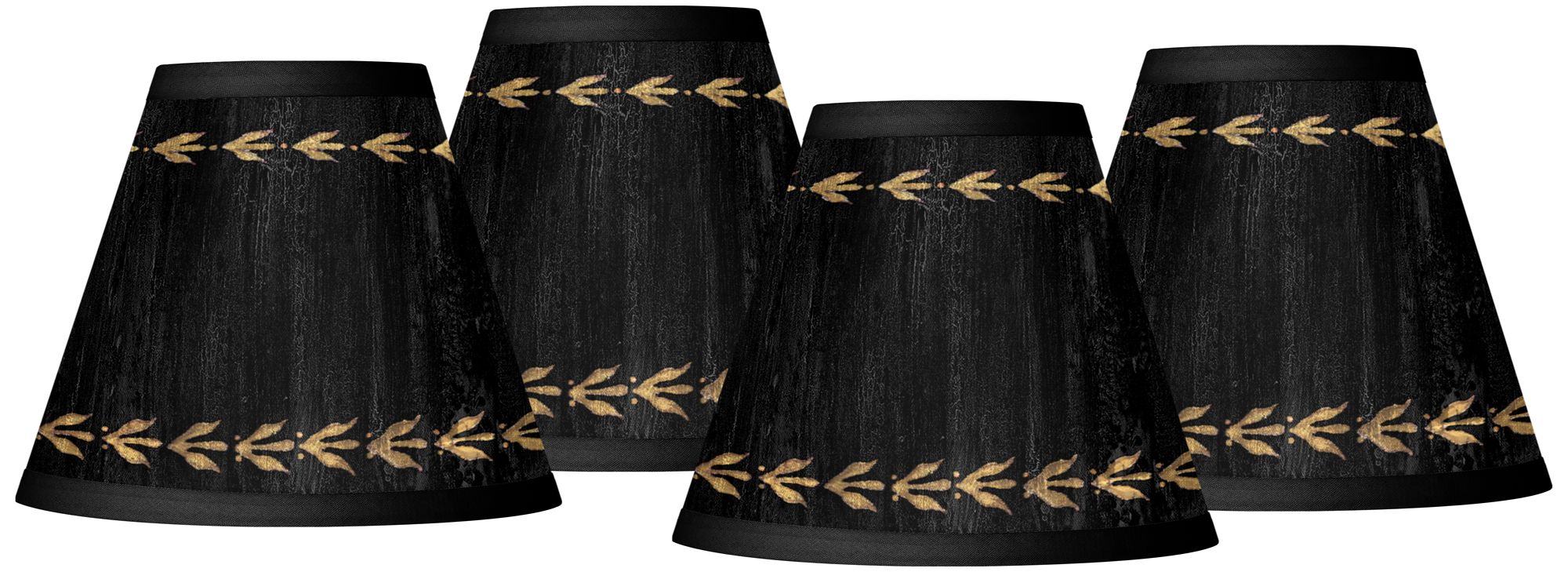 Golden Trim Giclee Set of Four Shades 3x6x5 (Clip-On)