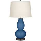 Regatta Blue Double Gourd Table Lamp