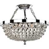 Arcadia 16 1/2&quot;W 5-Light Chrome and Crystal Ceiling Light