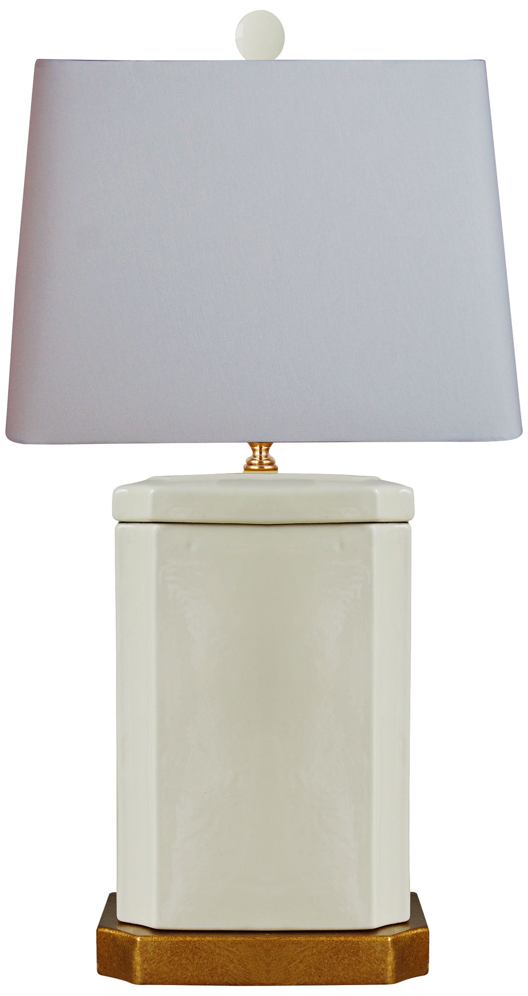 Cleese Cream Porcelain Rectangle Jar Table Lamp