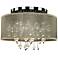 Champagne 15"W Chrome 3-Light Faux Pearl Ceiling Light