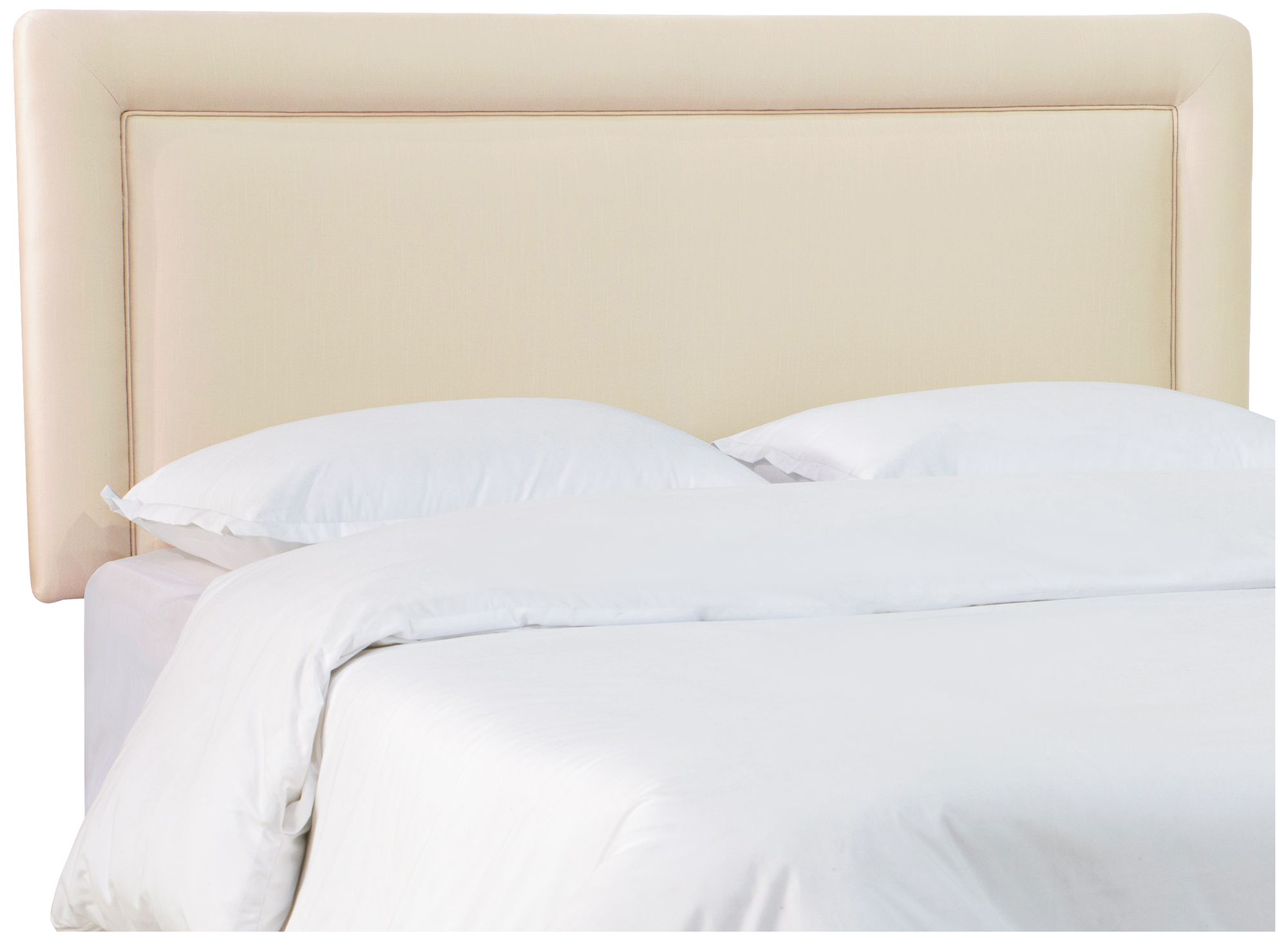 Sommeil Parchment Shantung Stitch-Border Headboard