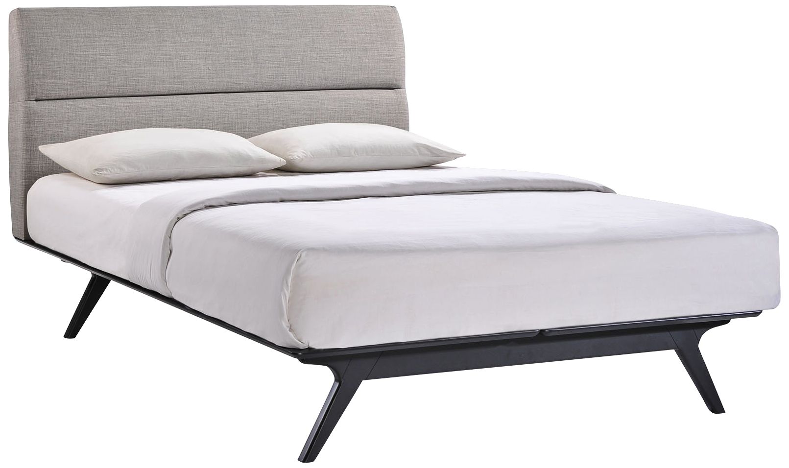 Addison Gray Fabric Black Platform Bed