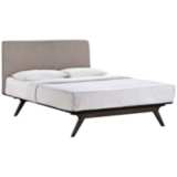 Tracy Gray Fabric Cappuccino Platform Bed