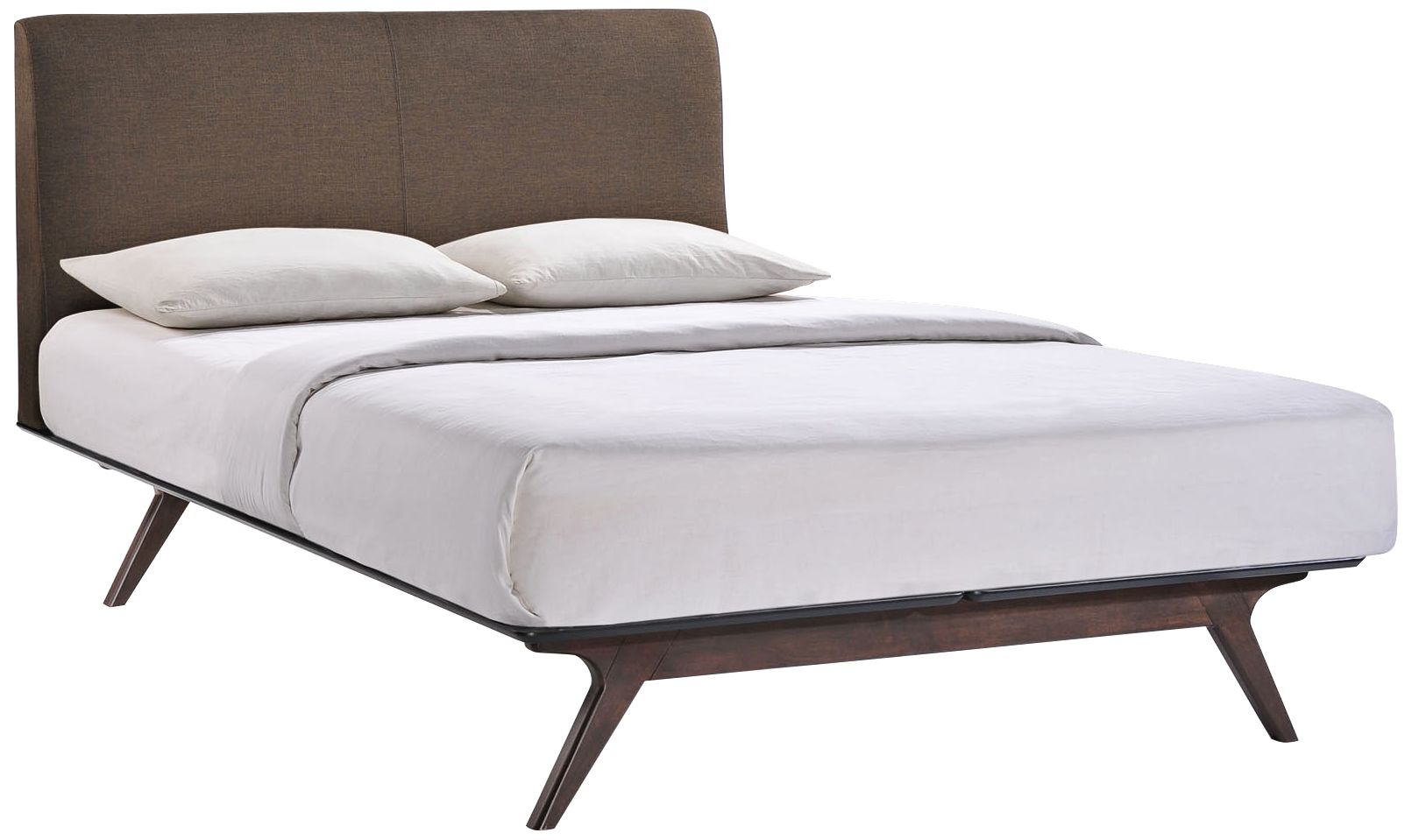 Tracy Brown Fabric Cappuccino Platform Bed