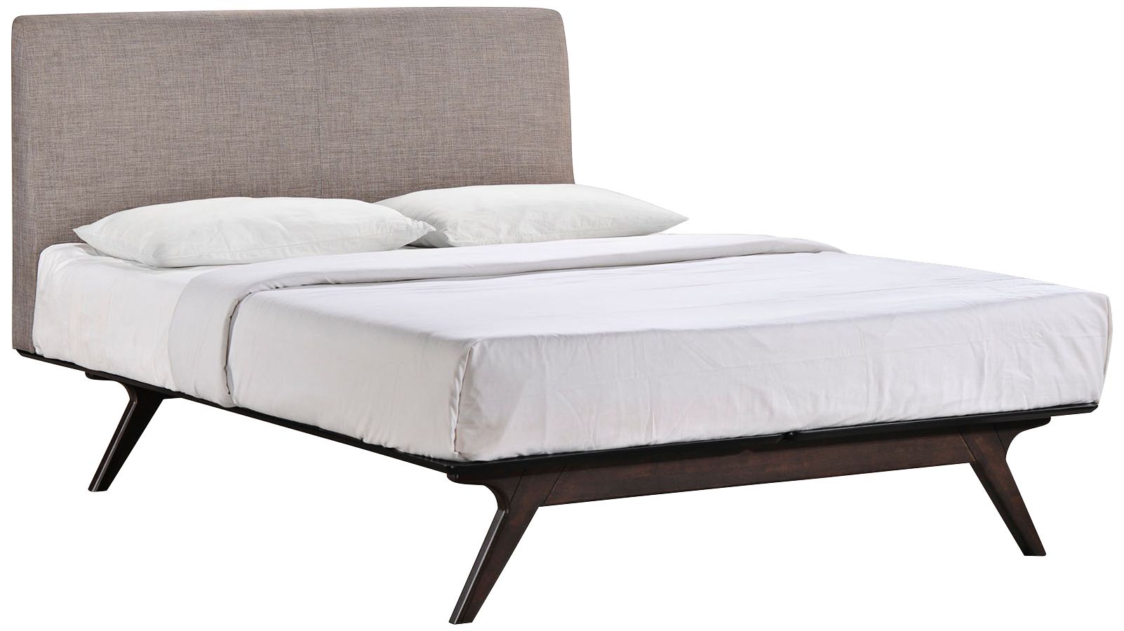 Tracy Gray Fabric Cappuccino Platform Bed