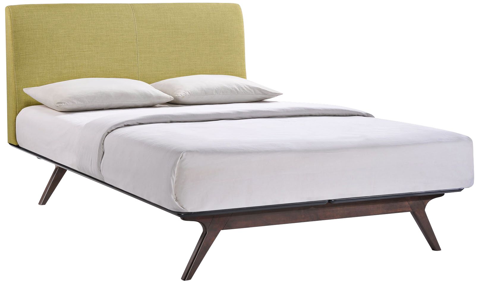 Tracy Green Fabric Cappuccino Platform Bed