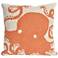 Frontporch Octopus Coral 18" Square Indoor-Outdoor Pillow
