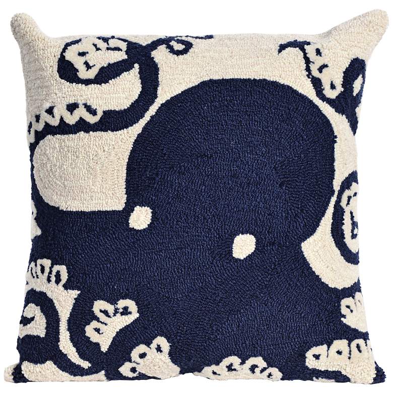 Frontporch Octopus Navy 18&quot; Square Indoor-Outdoor Pillow