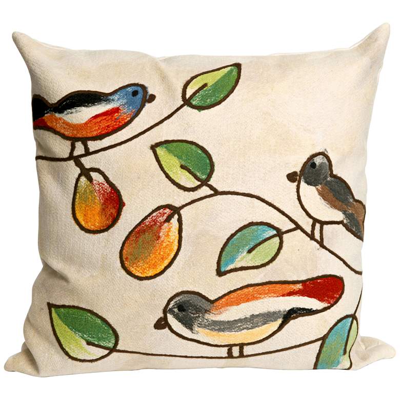 Image 1 Visions III Song Birds Cream 20" Indoor-Outdoor Pillow