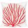 Visions III Coral Fan Red 20" Square Indoor-Outdoor Pillow