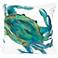 Visions III Blue Crab Sea 20" Square Indoor-Outdoor Pillow