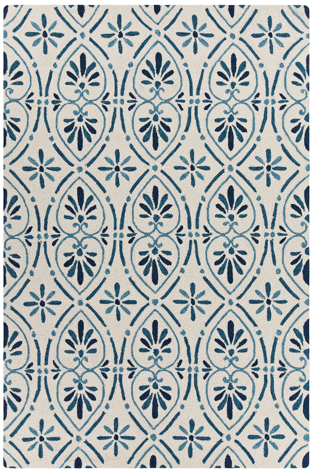 Chandra Terra Cream and Blue Outdoor Area Rug