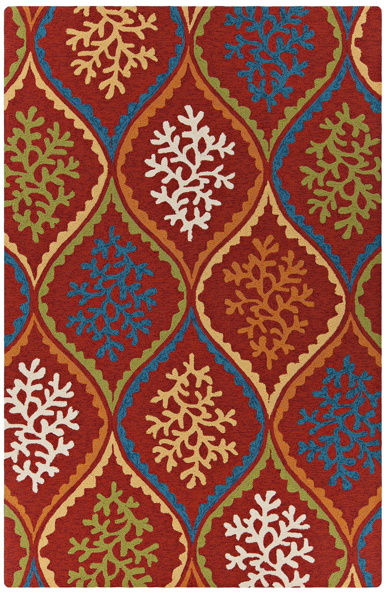 Chandra Terra Red and Orange Outdoor Area Rug