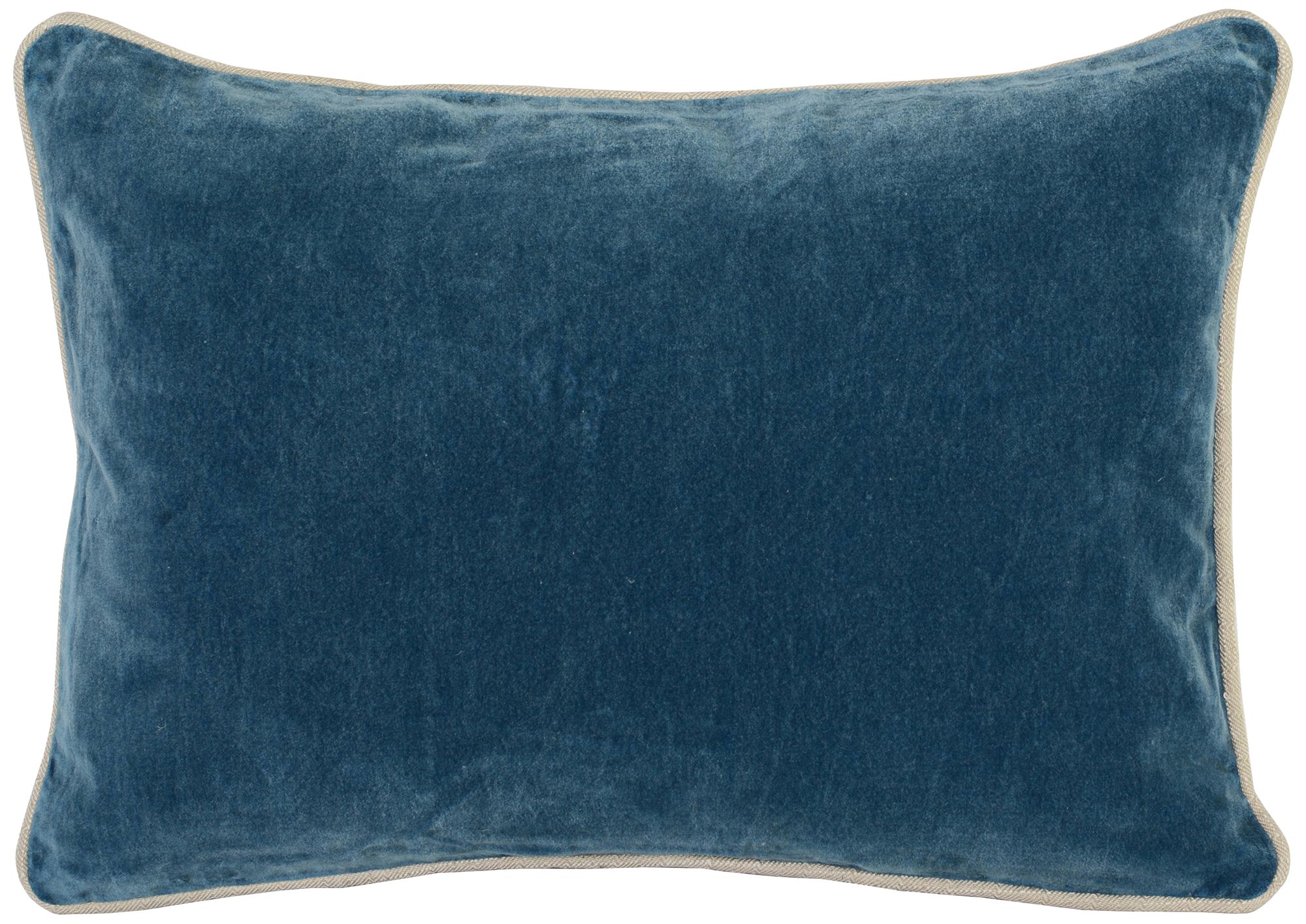 Cool Blue 20" x 14" Cotton Velvet Throw Pillow 9M827 Lamps Plus