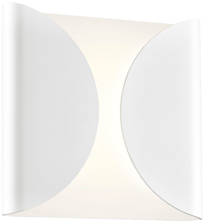 Folds 8" High Textured White Outdoor LED Wall Light