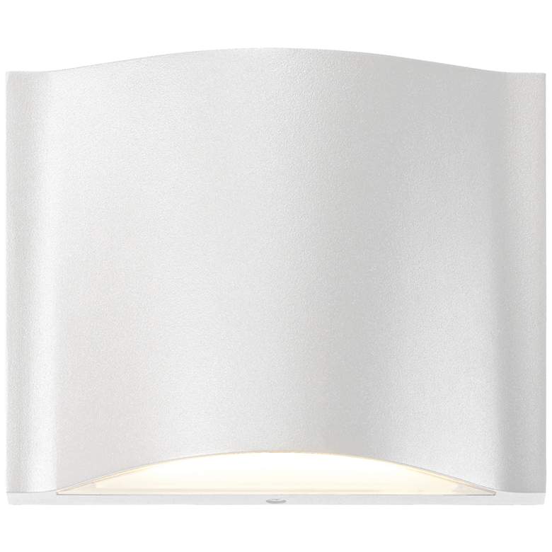 Image 1 Drift 4 3/4"H Textured White LED Outdoor Wall Light