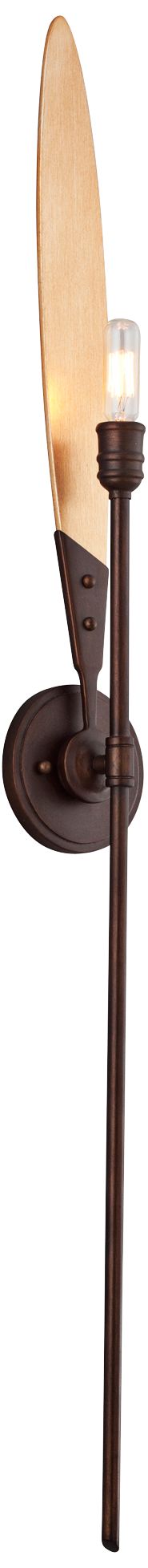 Dragonfly 41 1/2" High Bronze with Satin Leaf Wall Sconce