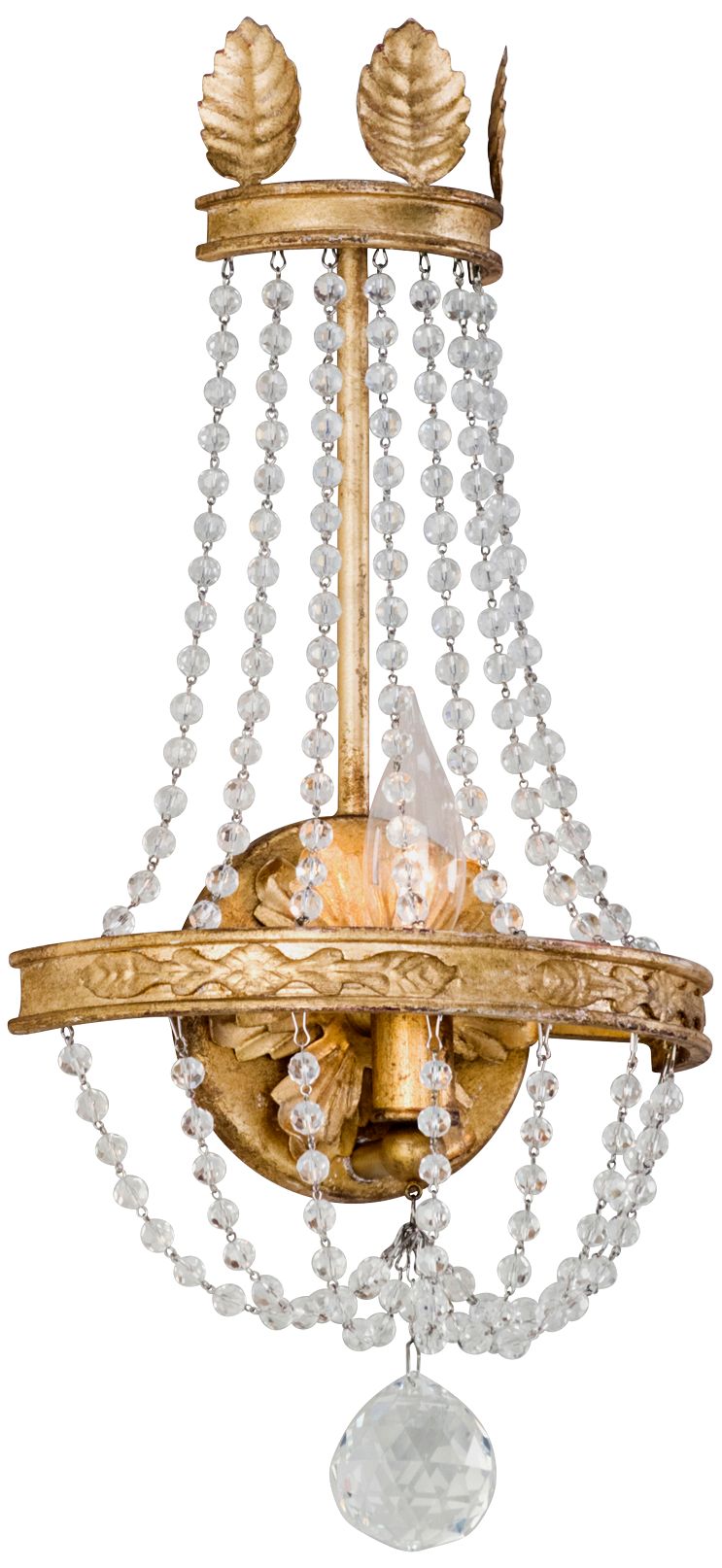 Viola 17 3/4" High Distressed Gold Leaf Wall Sconce