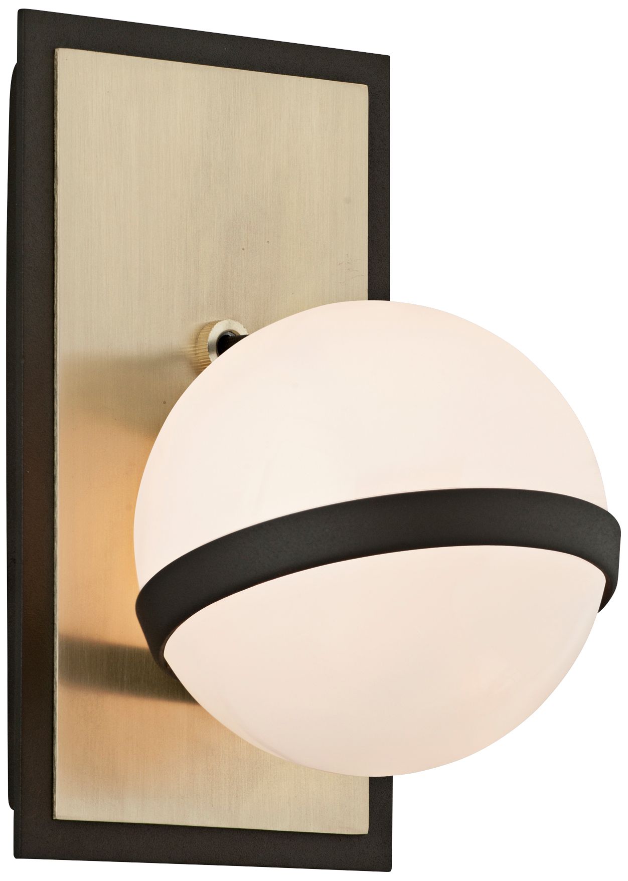 Ace 9" High Textured Bronze and Brushed Brass Wall Sconce 9N137