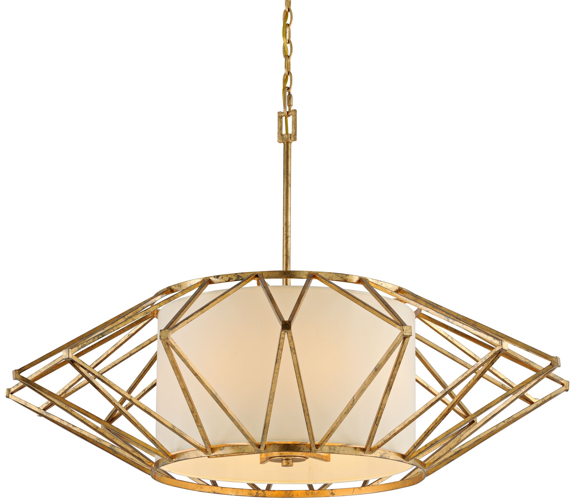 Calliope 42" Wide Rustic Gold Leaf Pendant Light 9P294 Lamps Plus