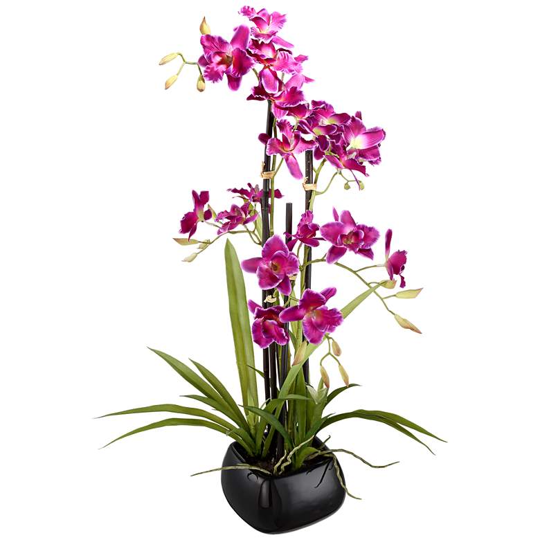 Purple Cattleya 23&quot; High Silk Potted Plant
