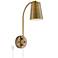 Sully Warm Brass Plug-In Wall Lamp