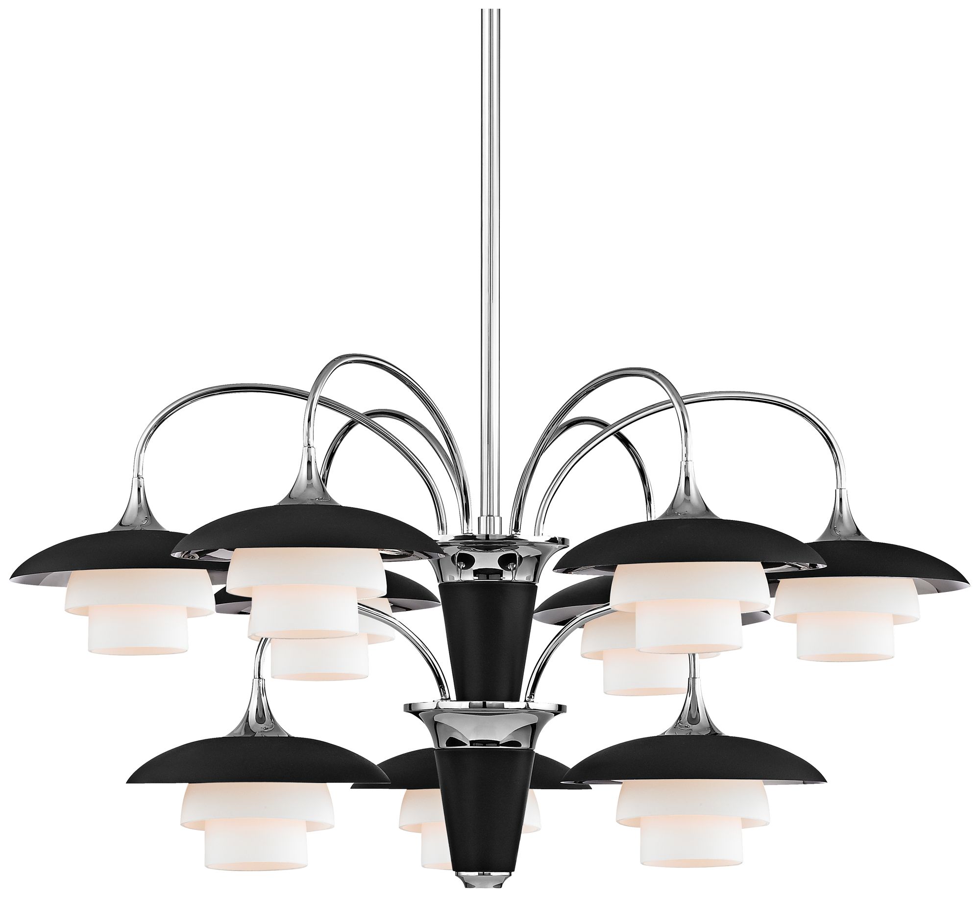 Barron 30 3/4" Wide Polished Nickel and Black Chandelier