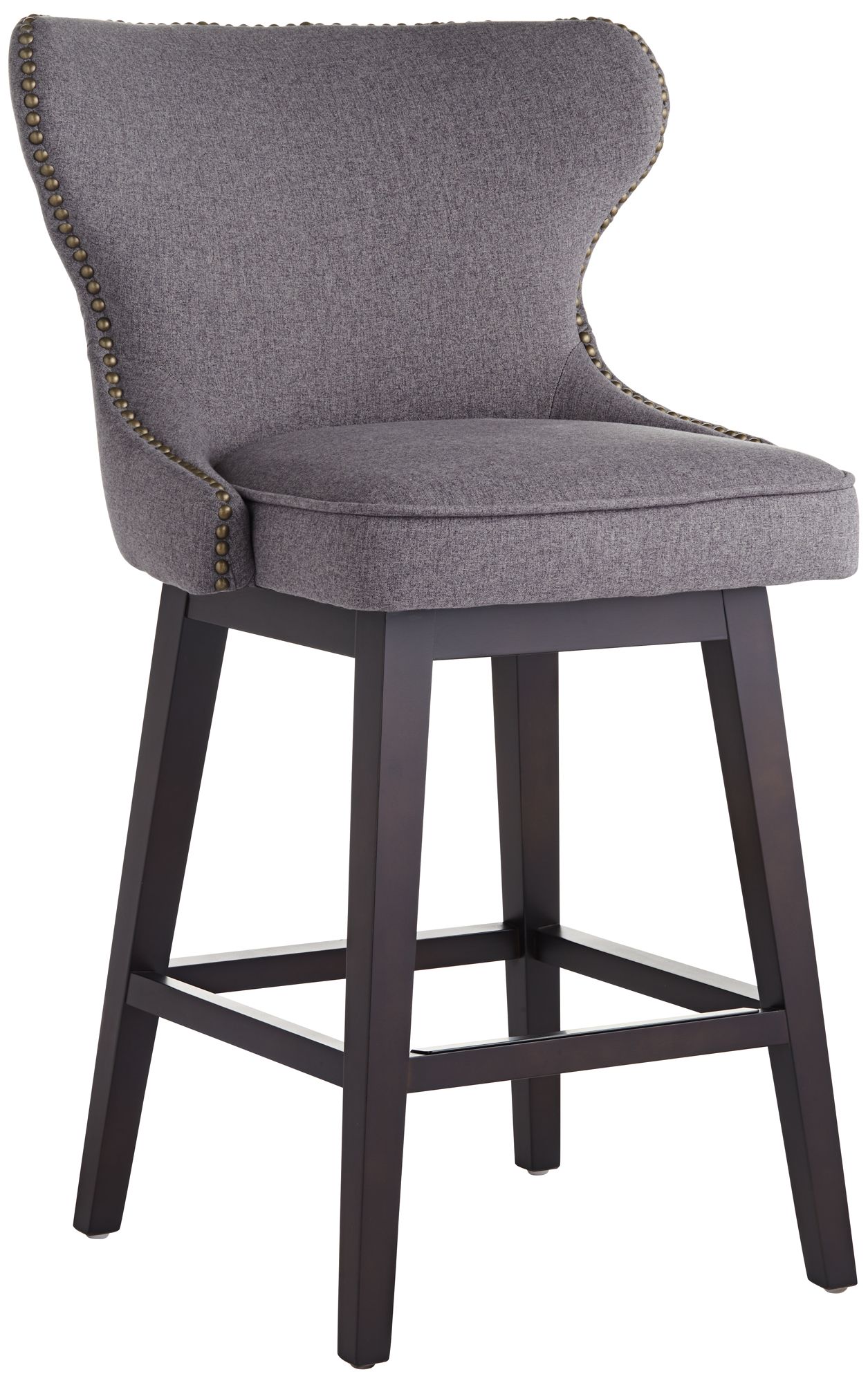Ariana 25 1/2" Dark Gray Fabric Swivel Counter Stool 9P607 Lamps Plus