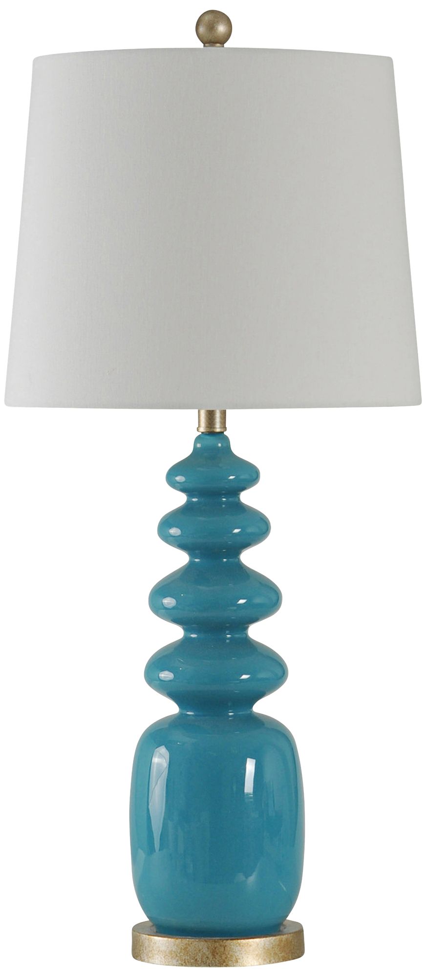 Melody Teal Blue Stacked Oval Steel Table Lamp 9P809 Lamps Plus