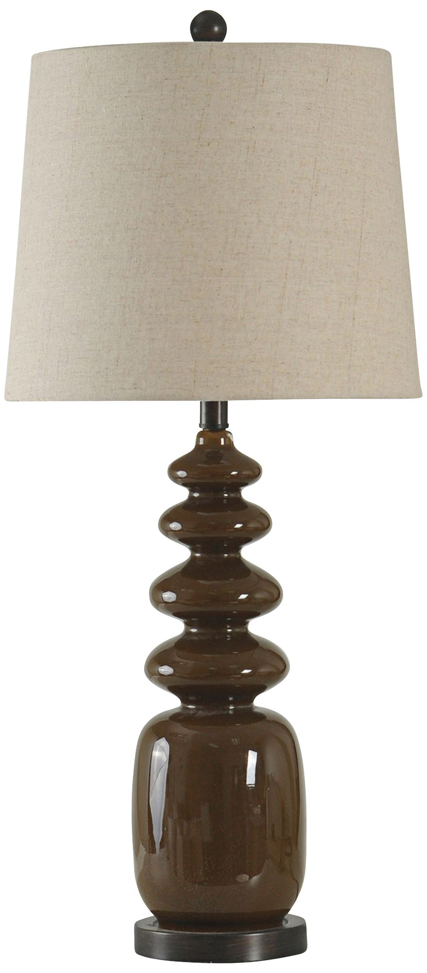 Melody Milk Chocolate Stacked Oval Modern Table Lamp