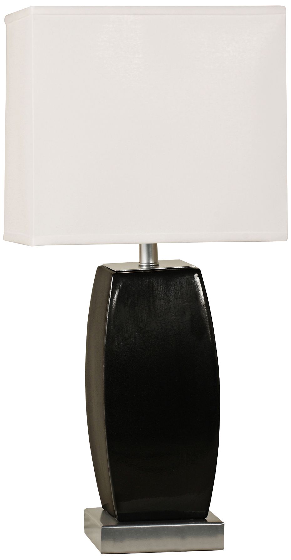 Xera Black Ceramic Convex Rectangular Table Lamp