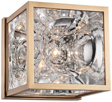 Hudson Valley Fisher 5" High Aged Brass Wall Sconce