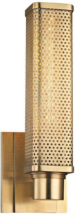 Hudson Valley Gibbs 12 1/2" High Aged Brass Wall Sconce