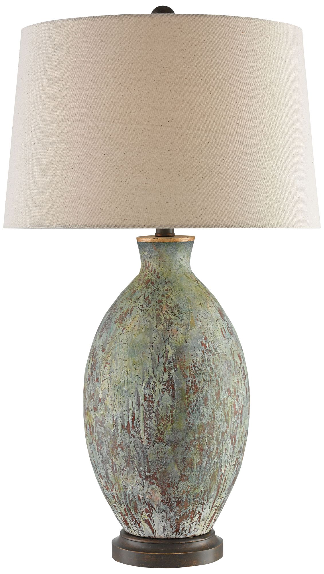 Currey and Company Remi Green Drip-Bronze Table Lamp