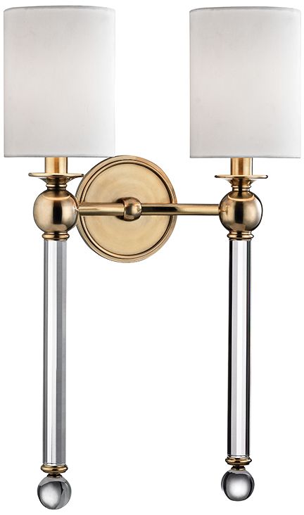 Hudson Valley Gordon 22" High Aged Brass Dual Wall Sconce