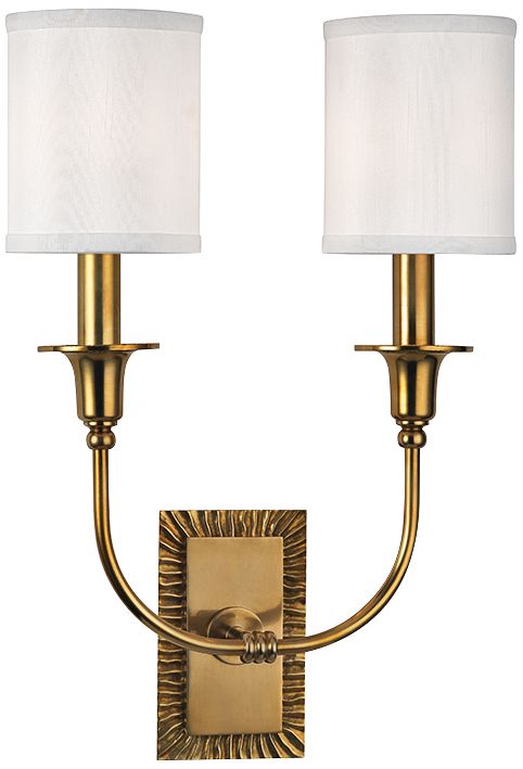 Hudson Valley Dover 17 3/4" High Aged Brass Dual Wall Sconce