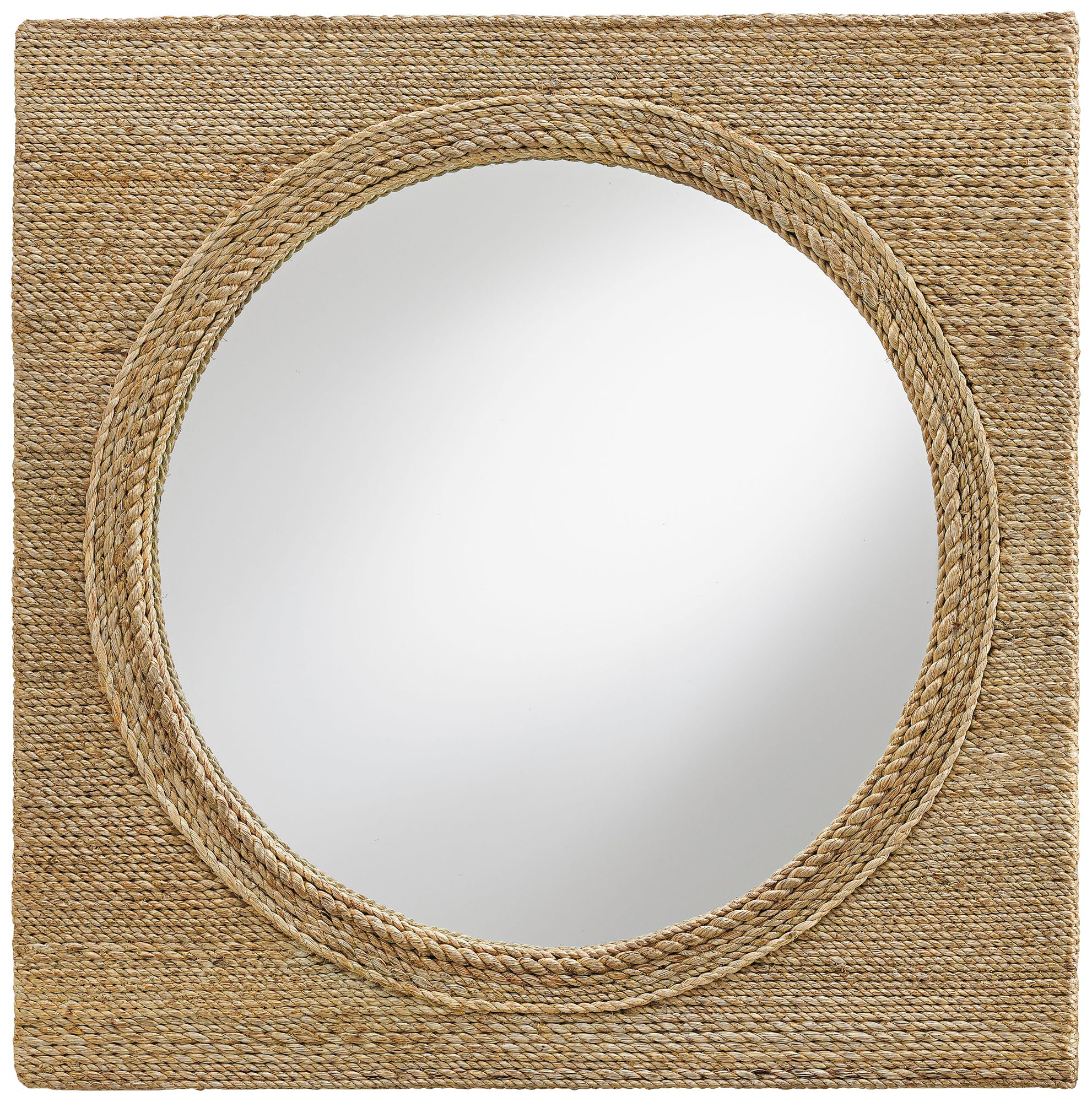 Currey and Company Tisbury Abaca 20" Square Wall Mirror