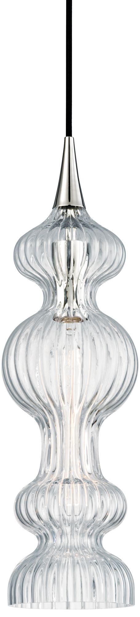 Pomfret 6"W Polished Nickel with Clear Glass Mini Pendant