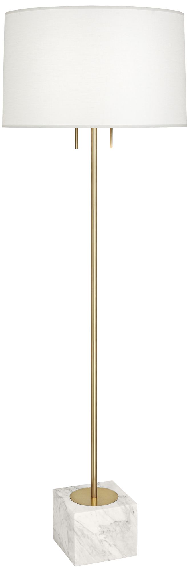 Jonathan Adler Canaan Brass with Oyster Shade Floor Lamp