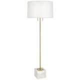 Jonathan Adler Canaan Brass with Oyster Shade Floor Lamp
