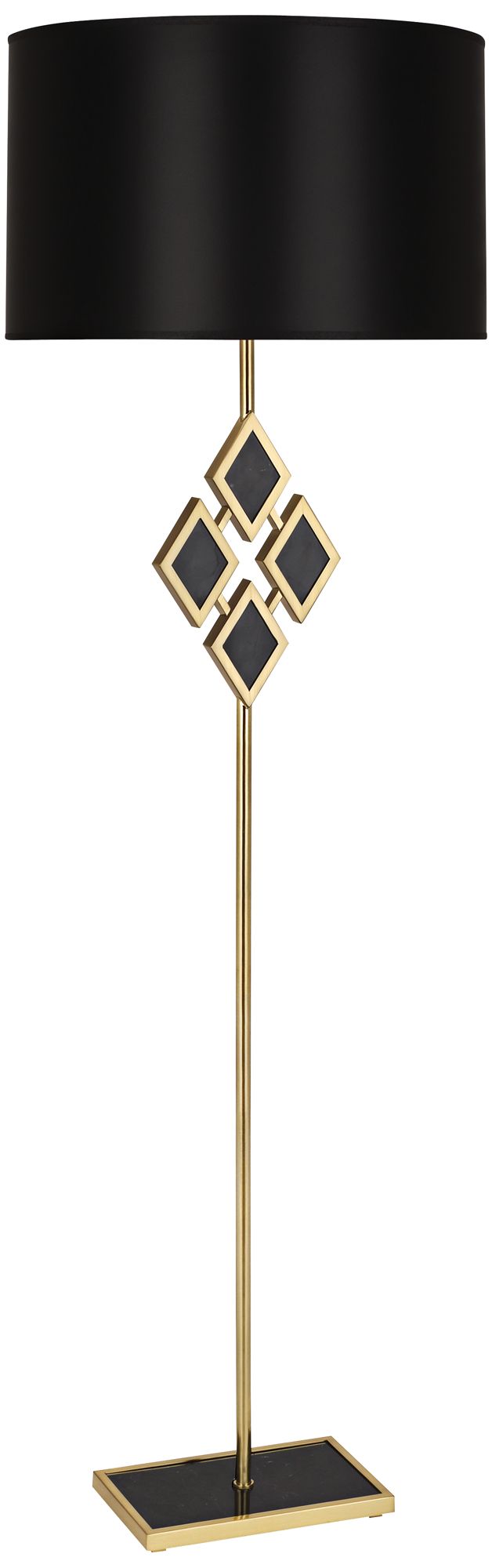 Edward 62" High Brass and Black Marble Floor Lamp