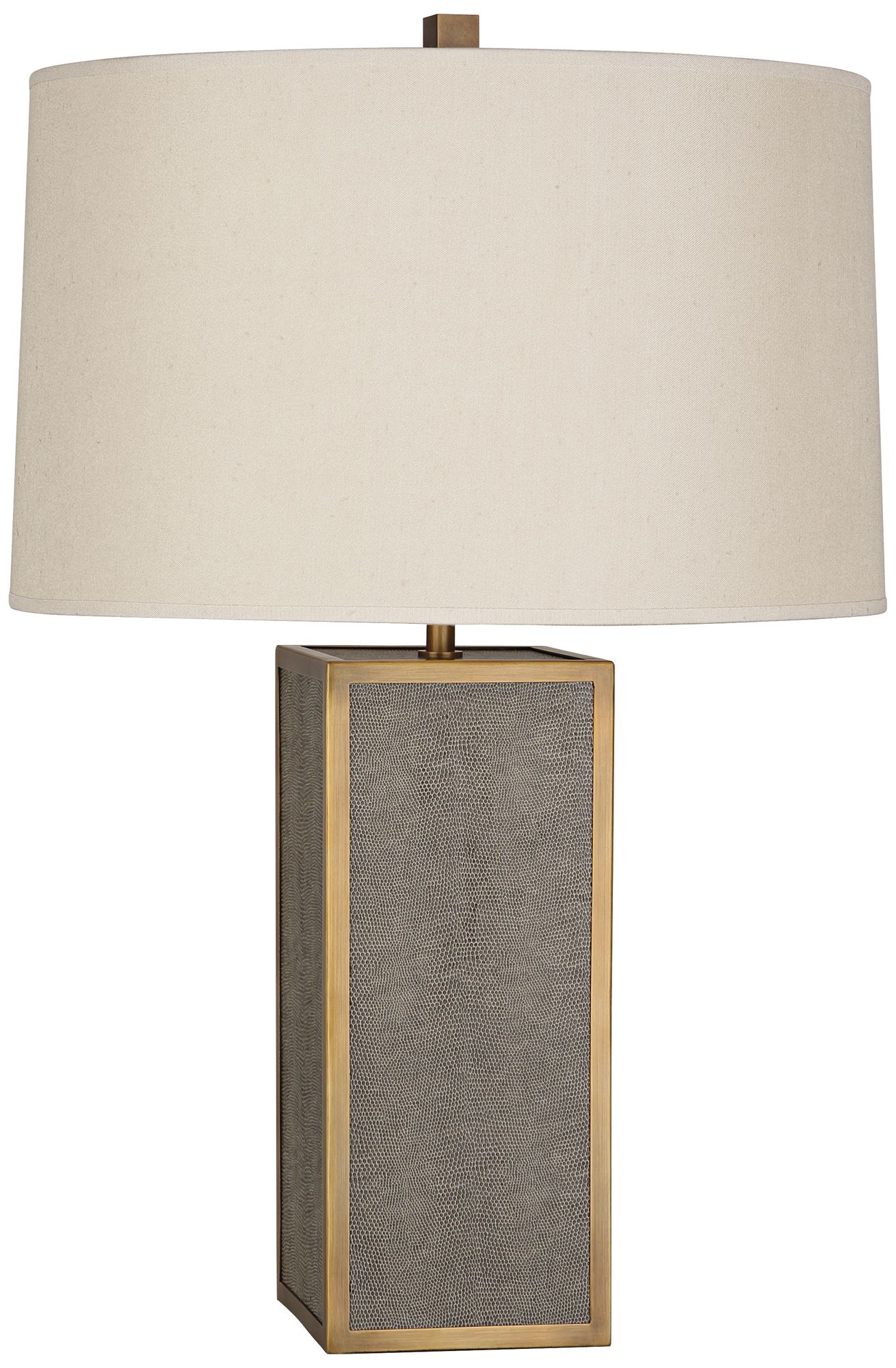 Robert Abbey Anna Faux Snakeskin Brass Rectangle Table Lamp