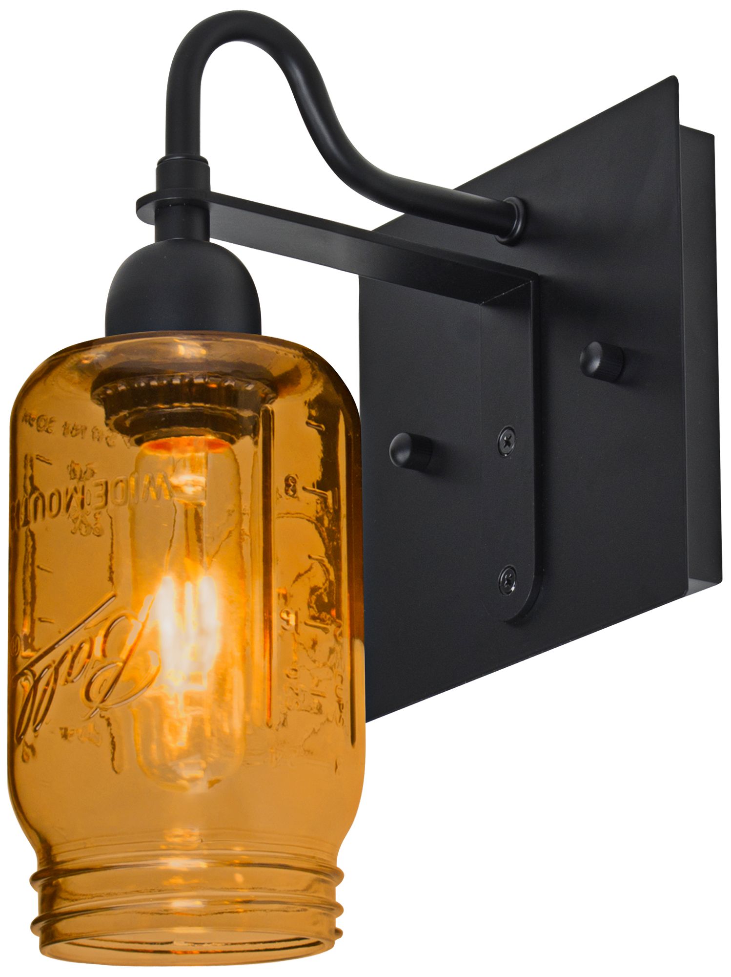 Besa Milo 10 3/4"H Amber Ball Jar Glass Wall Sconce