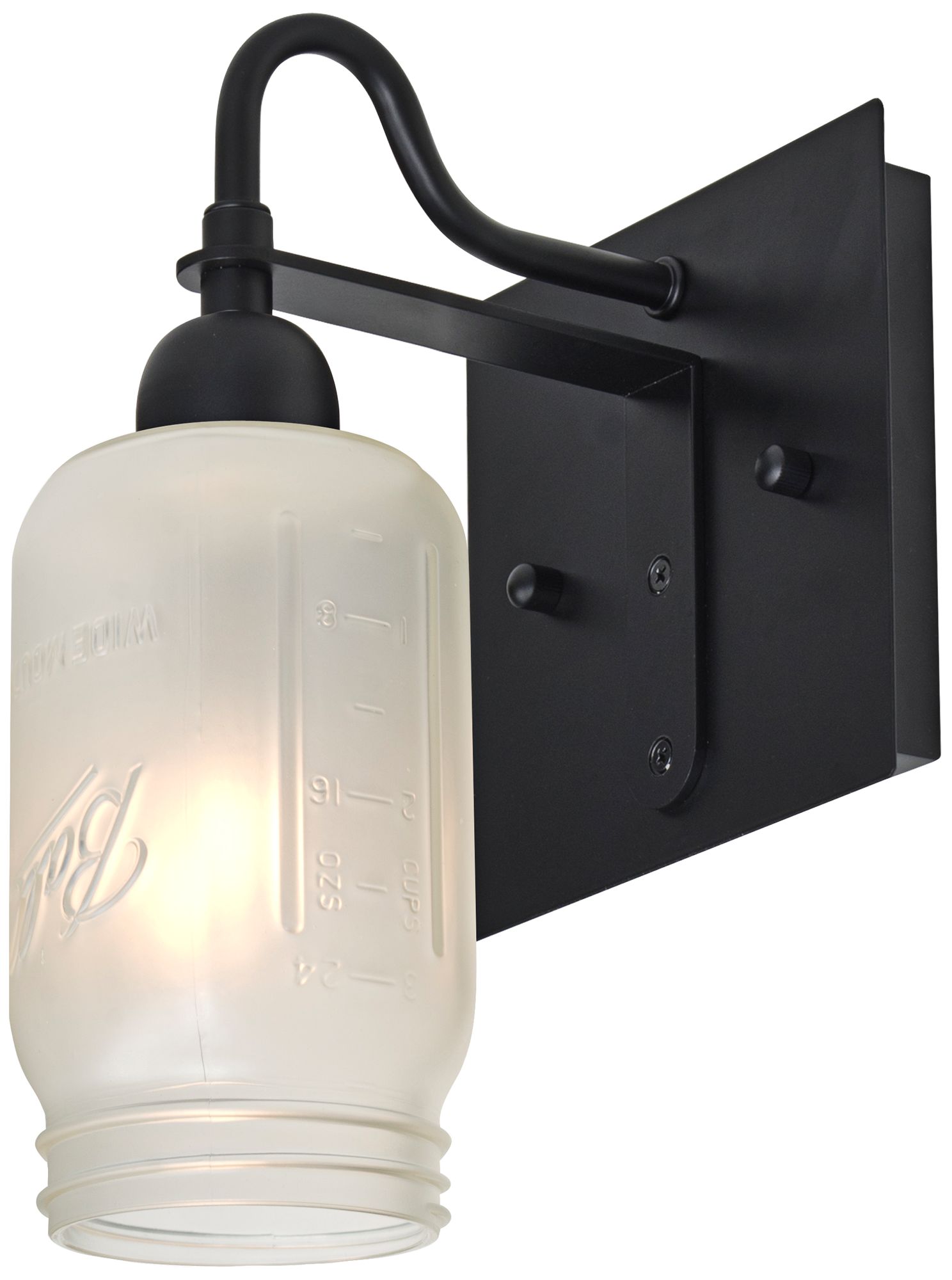 Besa Milo 10 3/4"H Black White Frost Wall Sconce