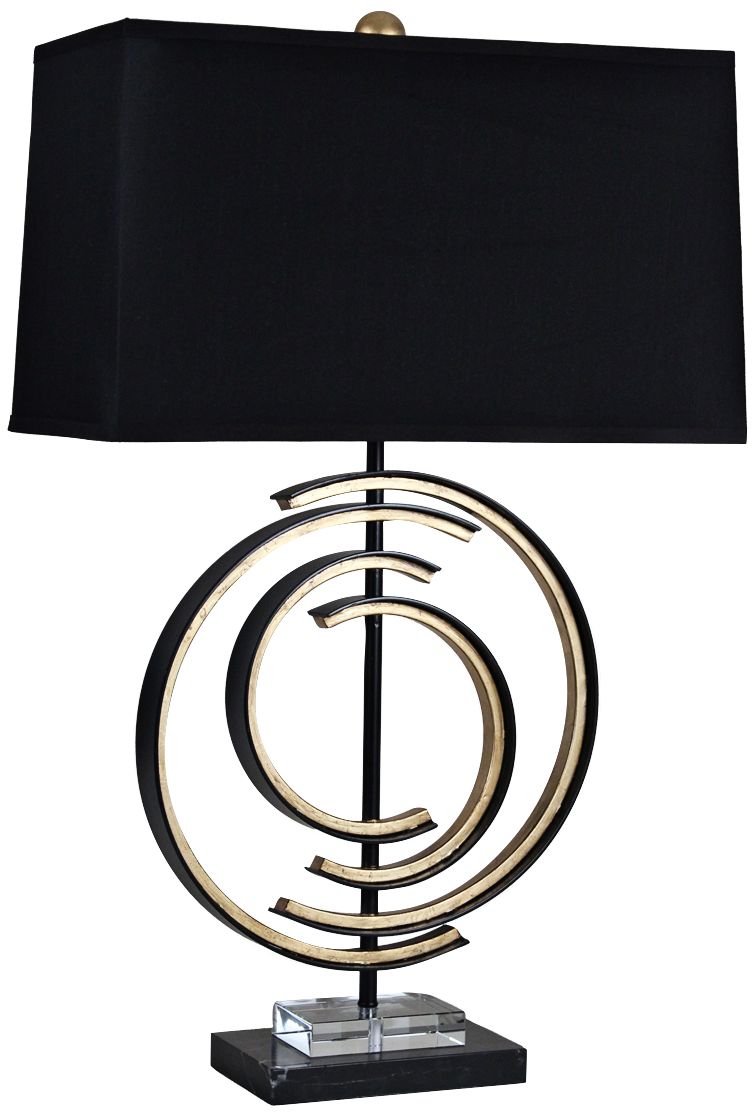Spiral Black and Gold Marble Table Lamp