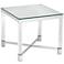 Jenna Chrome and Acrylic 22" Square Modern Accent Table