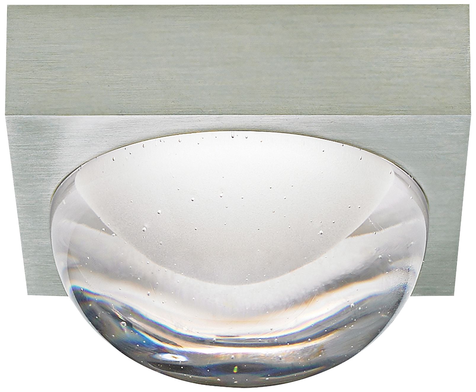 Sphere 4 3/4" Wide Satin Nickel Cast Clear LED Ceiling Light