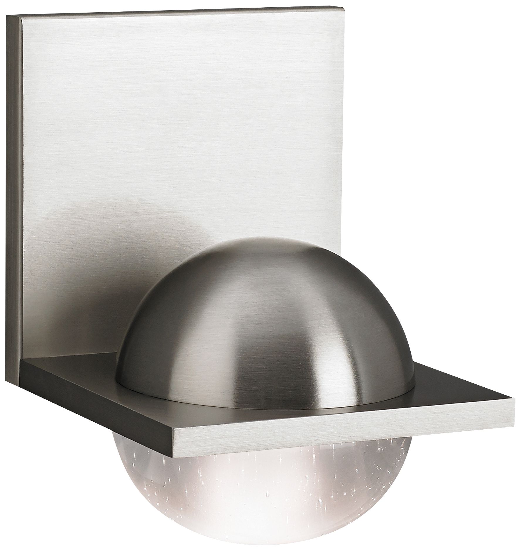 Sphere 6 3/4" High Satin Nickel Cast Clear LED Wall Sconce